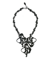 Molten Hematite Tone Abstract Necklace