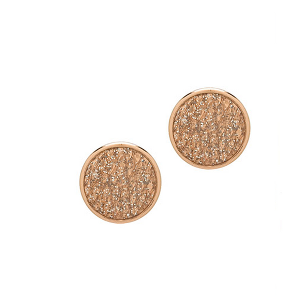 Stardust Rose Gold Snakeskin Button Earrings