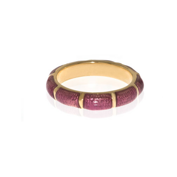 Fuchsia Snakeskin Segmented Bamboo Ring