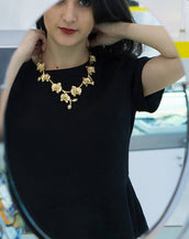 18" Goldtone Orchid Necklace
