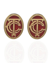 Grand Central Red and Goldtone Post Earrings