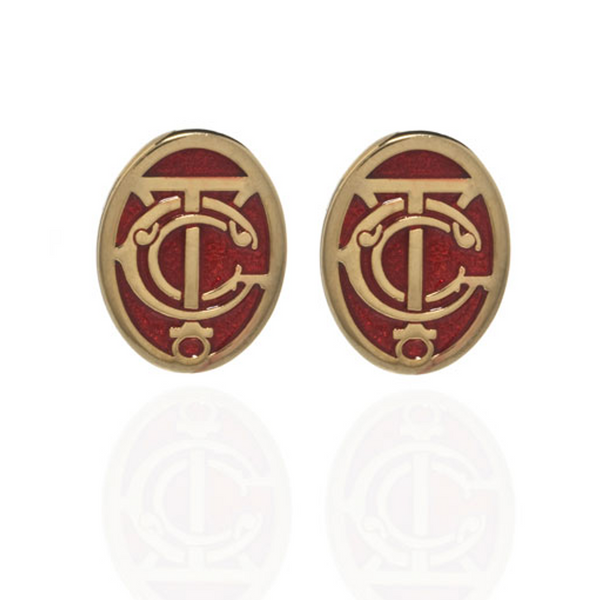 Grand Central Red and Goldtone Post Earrings