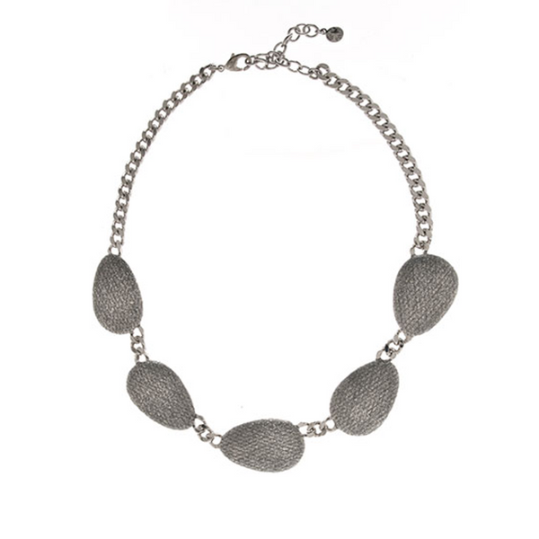 Stardust Silvertone Multi Discs Collar Necklace