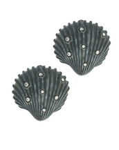 Seashell Crystal Button Earrings