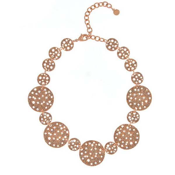 Stardust Radiance Rose Disc Collar Necklace