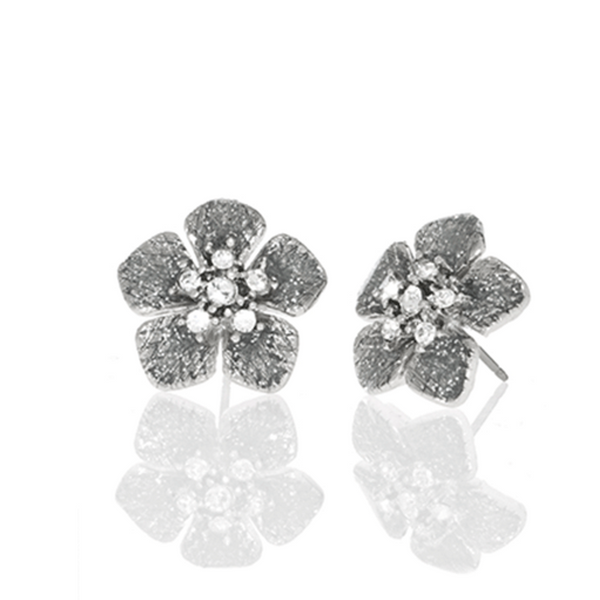 Stardust Silver Small Flower Earrings