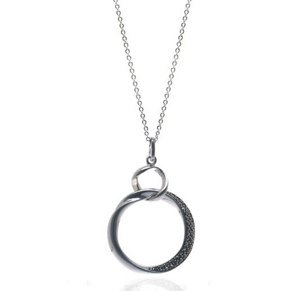 Curved Circle Pendant Necklace