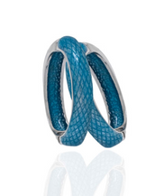 Snakeskin Robin Blue Hoop-Eze Earrings