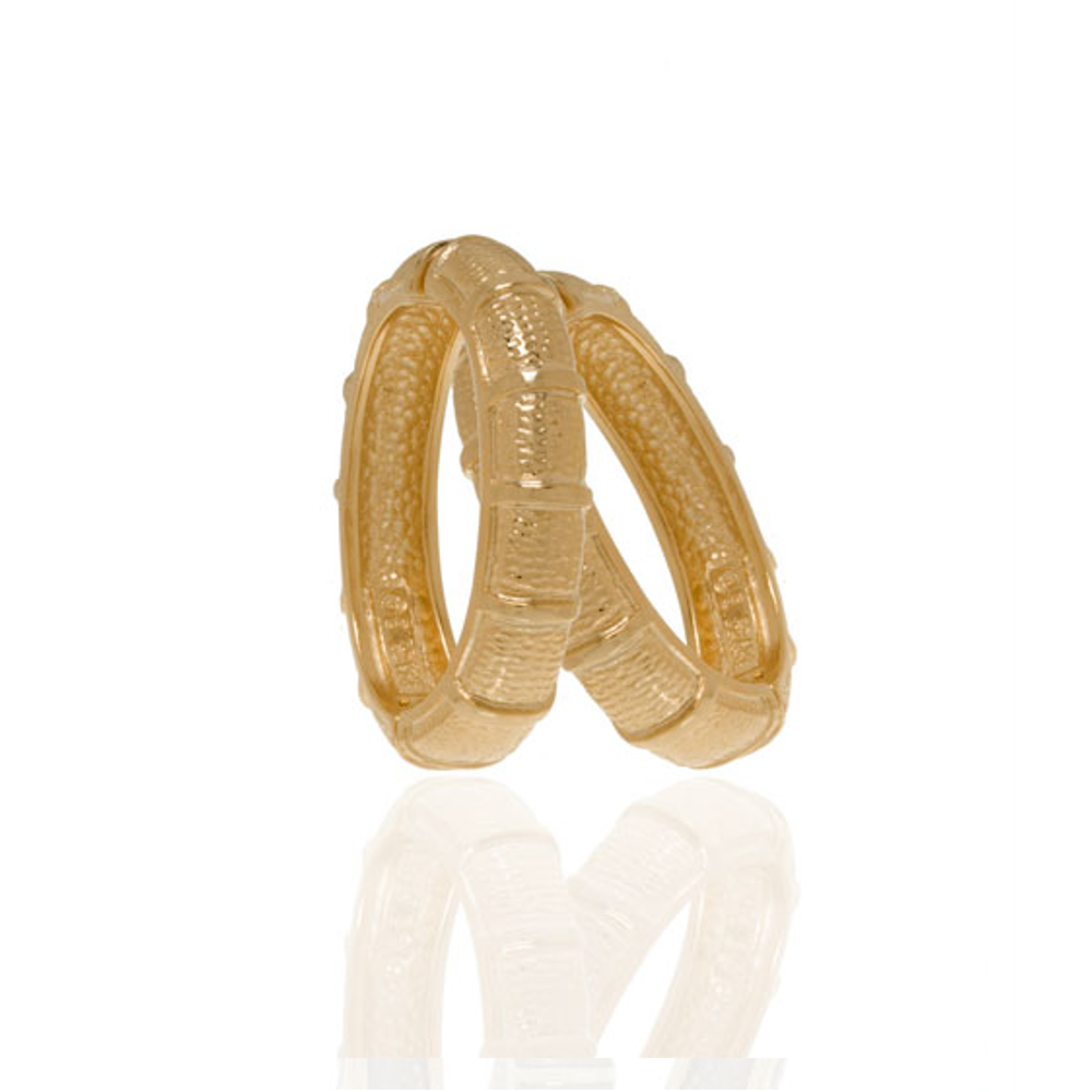 Segmented Gold Tone Hoop-Eze Earrings