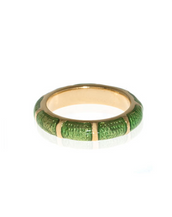 Green Snakeskin Segmented Bamboo Ring