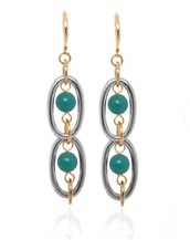 Excelsior Silver Tone Turquoise Drop Earrings
