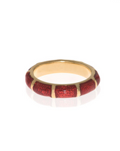 Red Snakeskin Segmented Bamboo Ring