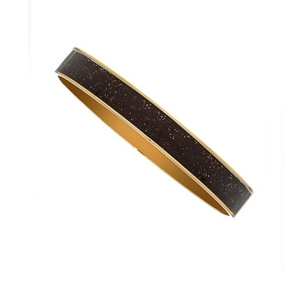 Thin Brown Stardust Bangle Bracelet