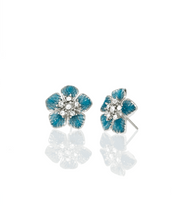 Celestial Blue Small Flower Earrings