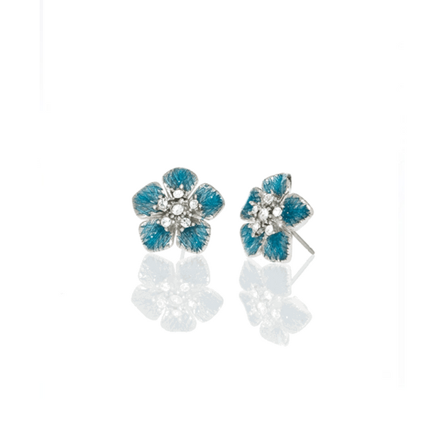 Celestial Blue Small Flower Earrings