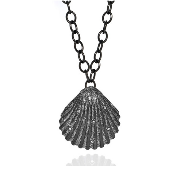 Stardust Seashell Crystal Pendant Chain Necklace