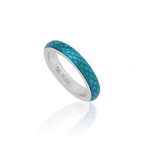 Silvertone Robin Blue Snakeskin Ring