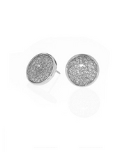 Stardust Silver Snakeskin Button Earrings