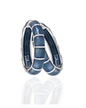 Segmented Blue Hoop-Eze Earrings