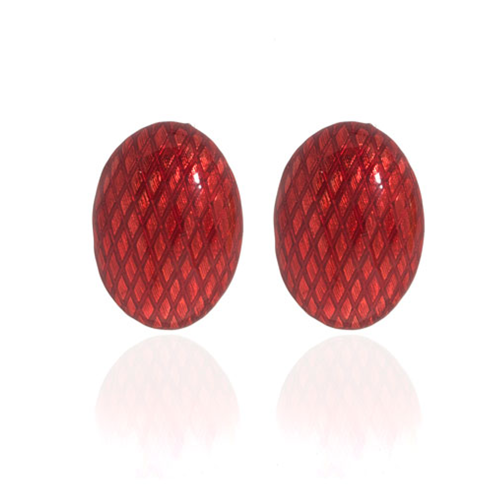 Red 2025 button earrings