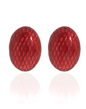 Snakeskin Red Button Earrings