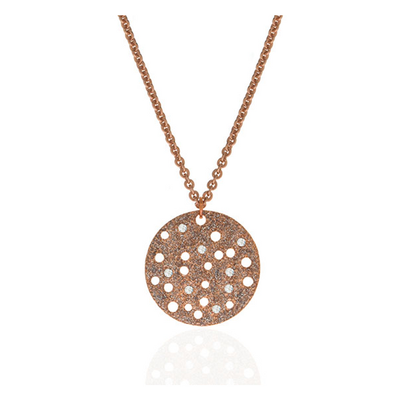 Stardust Radiance Rose Gold Tone Disc Necklace