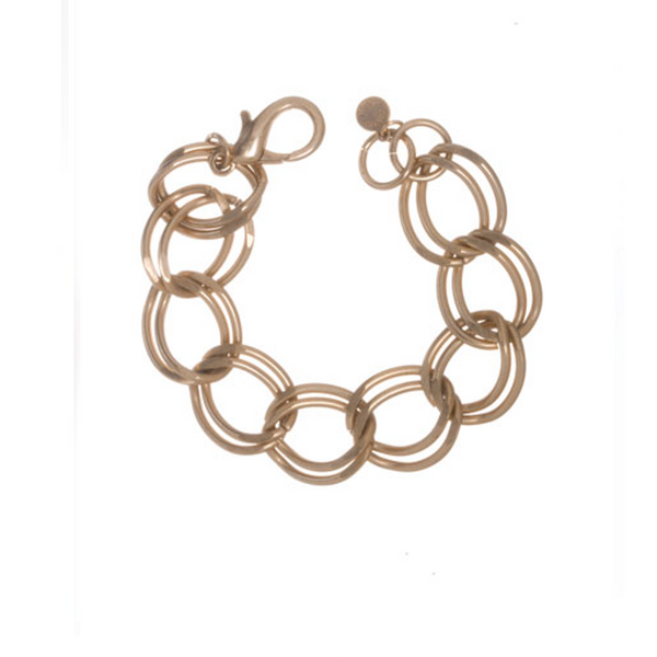 Gold Tone Open Curve Bracelet