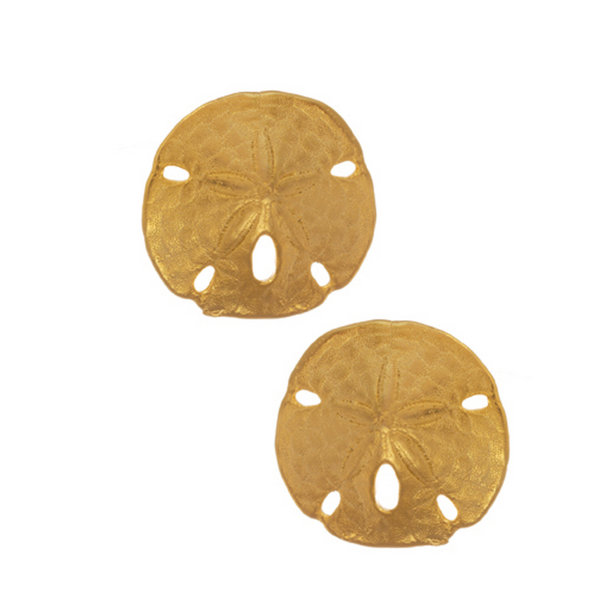 Sand Dollar Large Disc Button Earrings