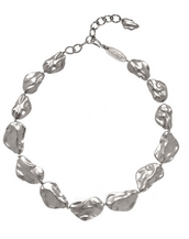 Matte Silvertone Collar Necklace