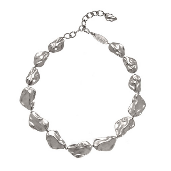 Matte Silvertone Collar Necklace