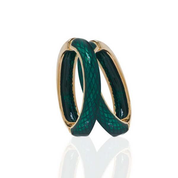 Snakeskin Emerald Hoop-Eze Earrings