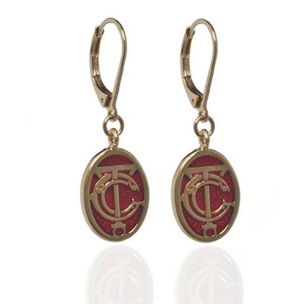 Grand Central Red Goldtone Drop Earrings