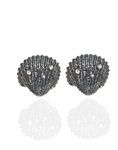Stardust Seashell Crystal Button Earrings