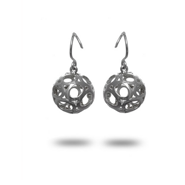 Lattice Oval Motif Drop Earrings