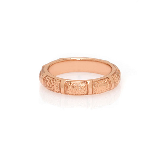 Rose Gold Snakeskin Segmented Bamboo Ring