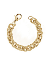 Ribbed Link Gold Tone Bracelet