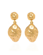 Molten Gold Nugget Drop Earrings