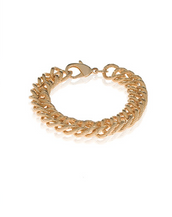 Ridged Curb Link Goldtone Bracelet