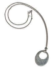 SnakeSkin Stardust Silvertone Open Disc Pendant Necklace