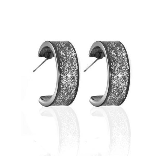Stardust Hematite Hoop Earrings