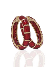 Segmented Red Hoop-Eze Earrings