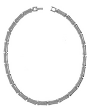 Silvertone Snakeskin Segmented Bamboo Necklace