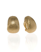 Snakeskin Goldtone Button Earring