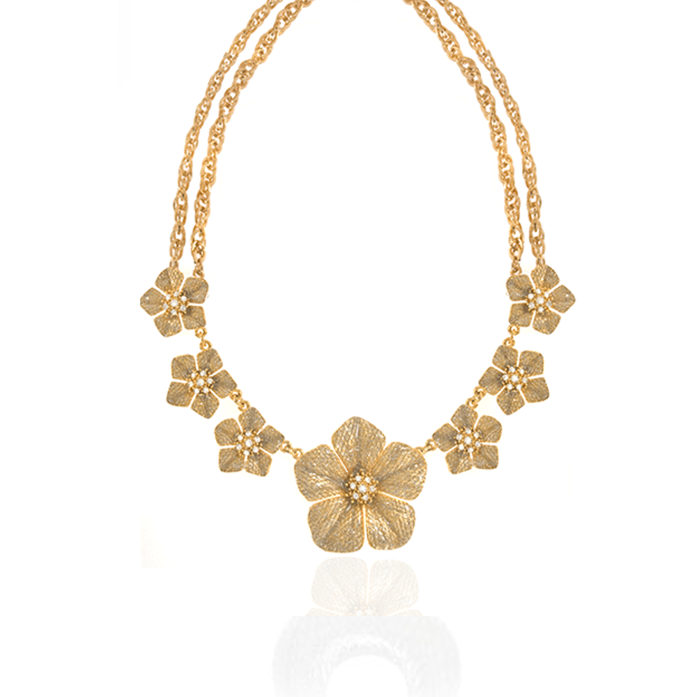 Stardust Gold Large Flower Collar Necklace