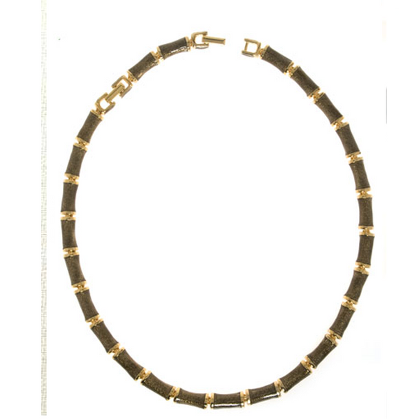Brown Snakeskin Segmented Bamboo Necklace