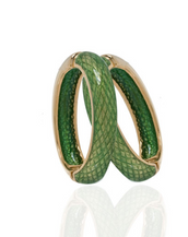 Snakeskin Green Hoop-Eze Earrings