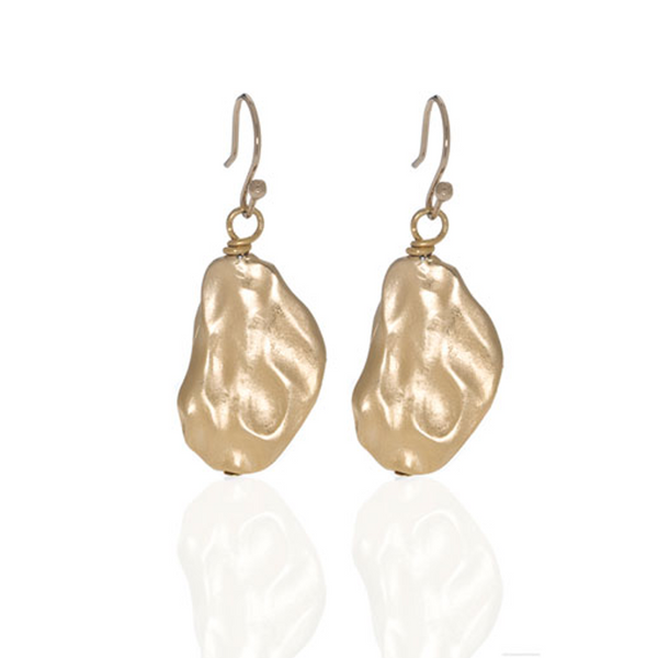 Matte Gold Tone Drop Earring on Fishwire