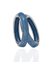 Snakeskin Blue Hoop-Eze Earrings
