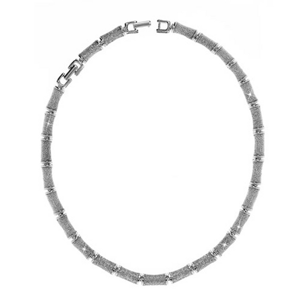 Silver Stardust Segmented Bamboo Necklace
