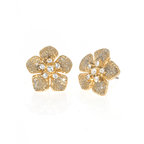 Stardust Gold Small Flower Earrings